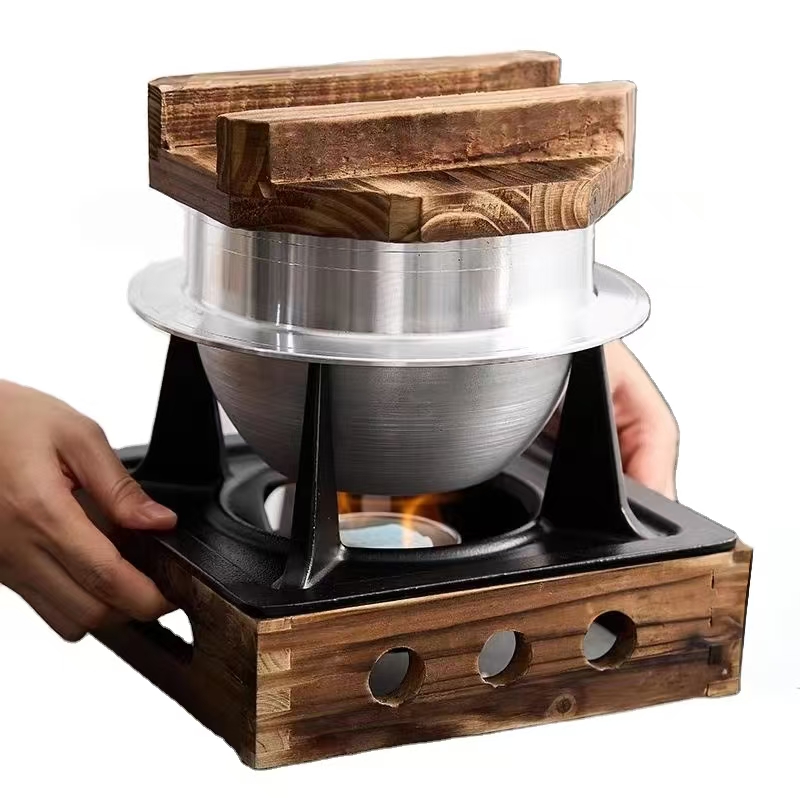 Japanese Camping Cooking - Japanese Style Oolong Pot Alcohol Stove