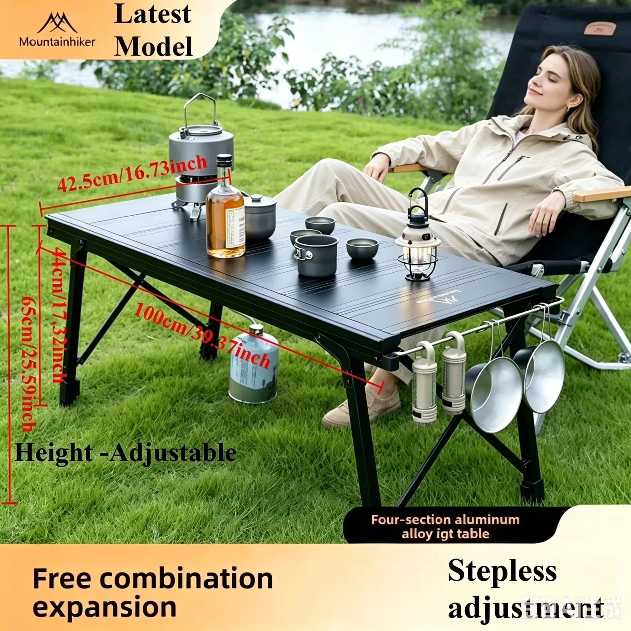 Japanese Camping Cooking - Upgraded Folding IGT Camping Lift Table,