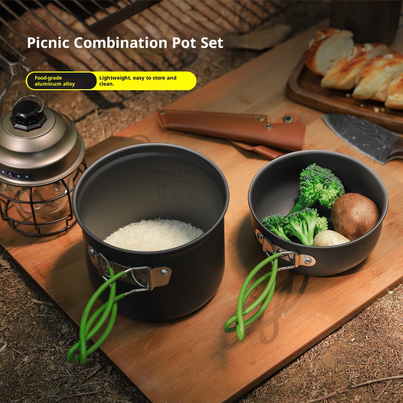 Camping Cooking Set Compact - Camping Cookware Set, Ultra Light Non-Stick