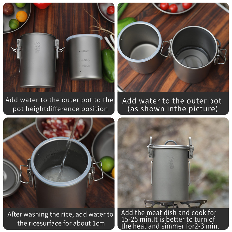 KEITH Pure Titanium Rice Cooke - Camping Cooking Sets ulasan dan harga