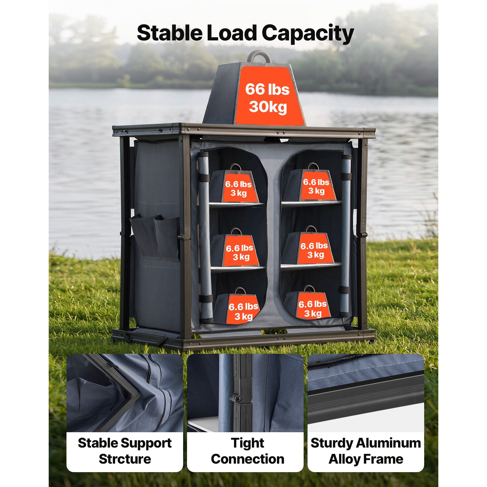 Folding Camping Storage Cabine - Camping Cooking Set Compact ulasan dan harga