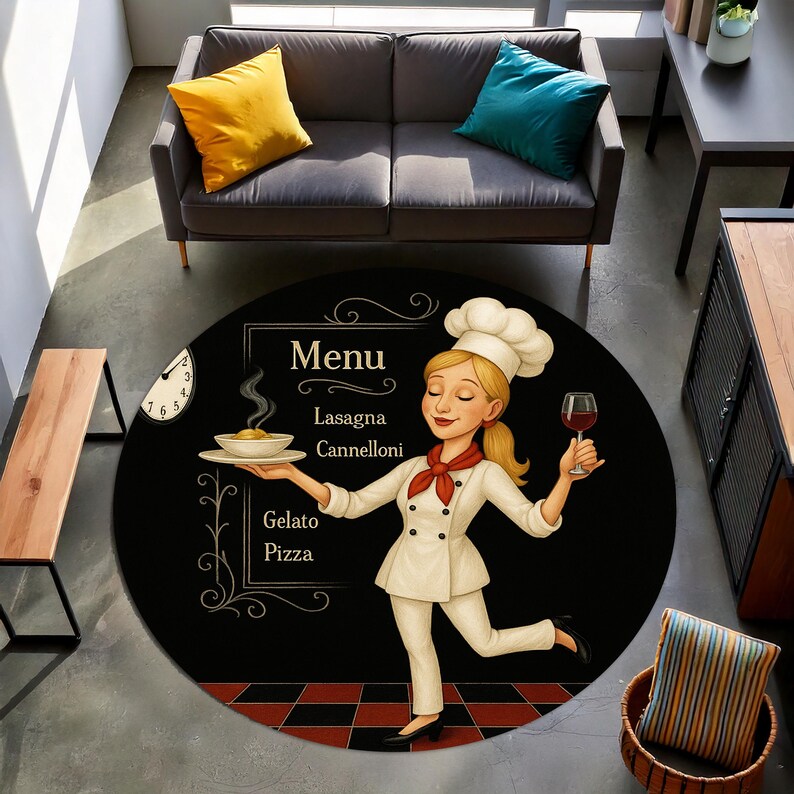 Blonde Chef Round Kitchen Rug, - Camping Cooking Gifts ulasan dan harga