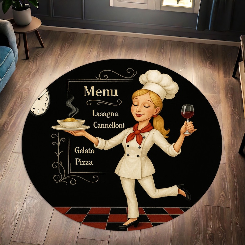 Blonde Chef Round Kitchen Rug, - Camping Cooking Gifts ulasan dan harga