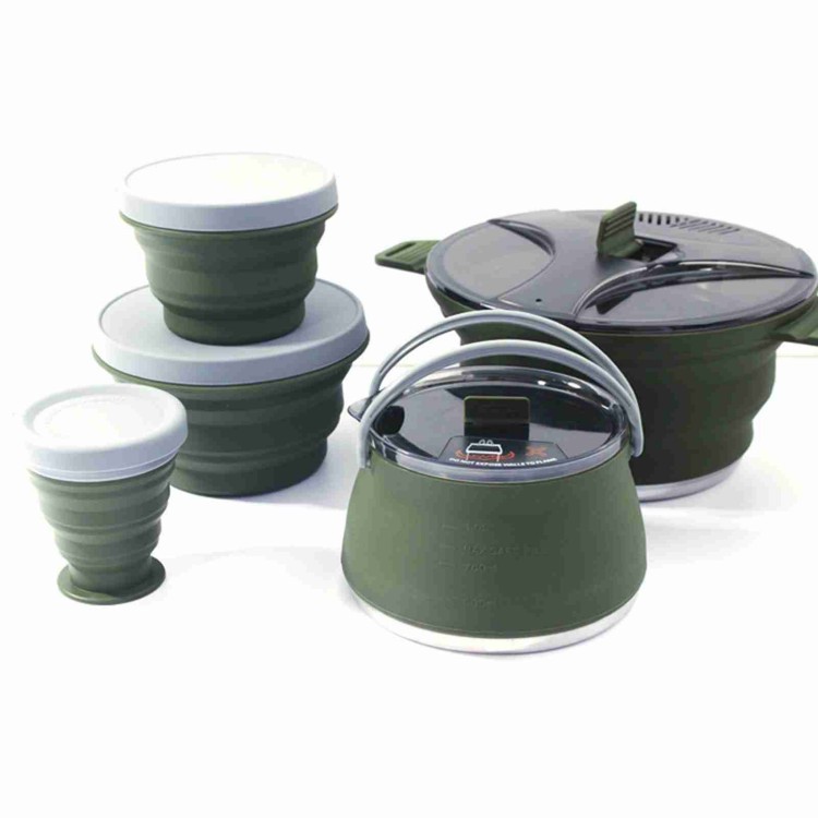 Folding Pot Set Portable Compa - Camping Cooking Set Compact ulasan dan harga