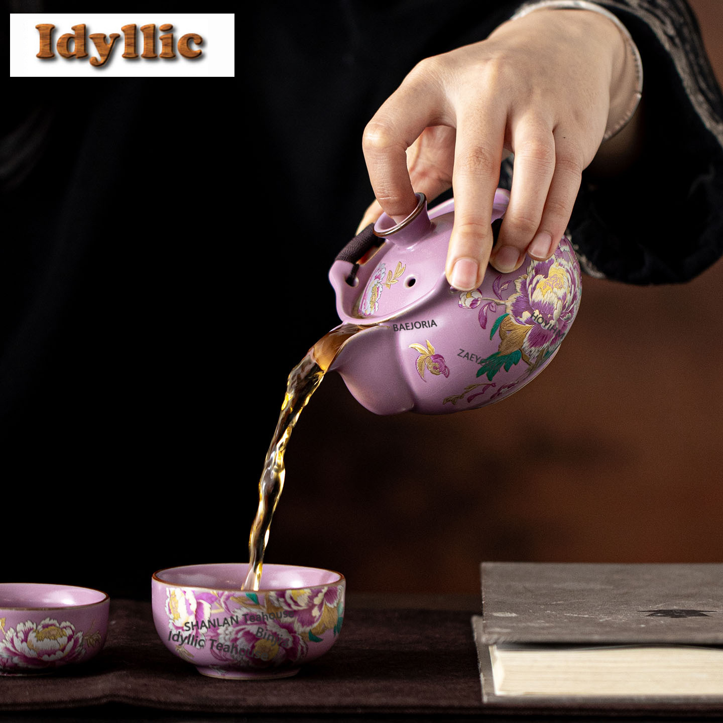 Purple Ru Peony Travel Tea Set - Japanese Camping Cooking ulasan dan harga