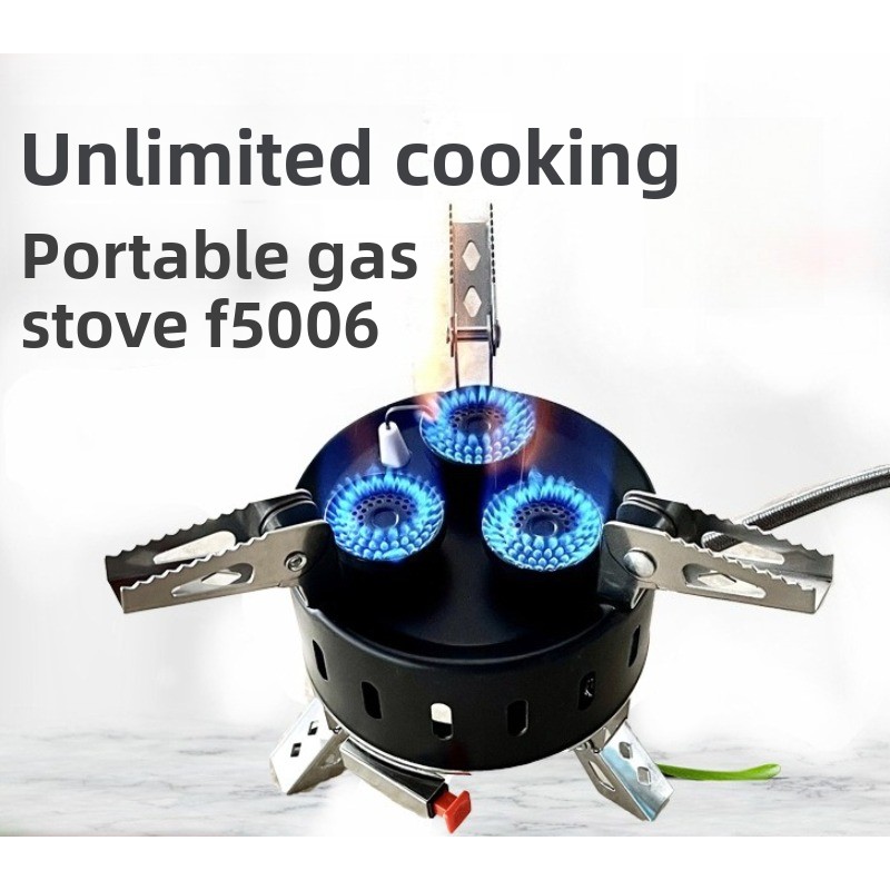 Portable 3 Burner Windproof Bu - Camping Cooking Gas Stove Portable Tool ulasan dan harga