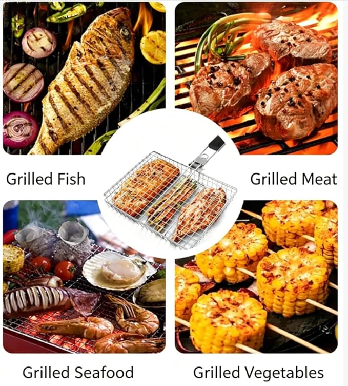 Grill Basket Large Portable Fo - Camping Cooking Gifts ulasan dan harga