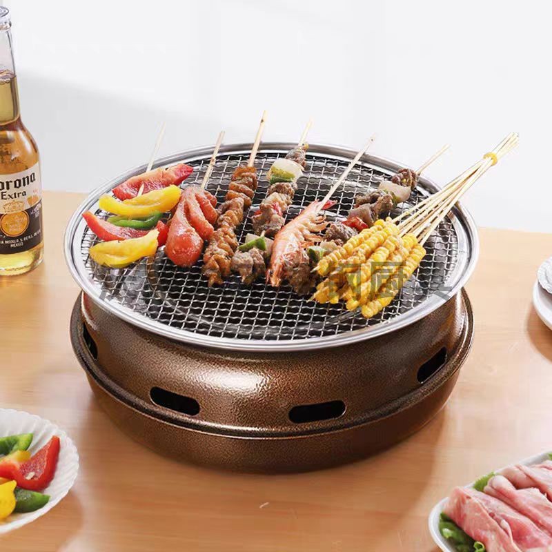 Korean-Style Round BBQ Grill - - Camping Cooking Set Compact ulasan dan harga