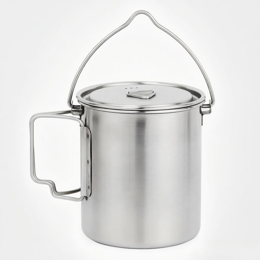 750ml Stainless Steel Pot Port - Camping Cooking Pot With Lid ulasan dan harga