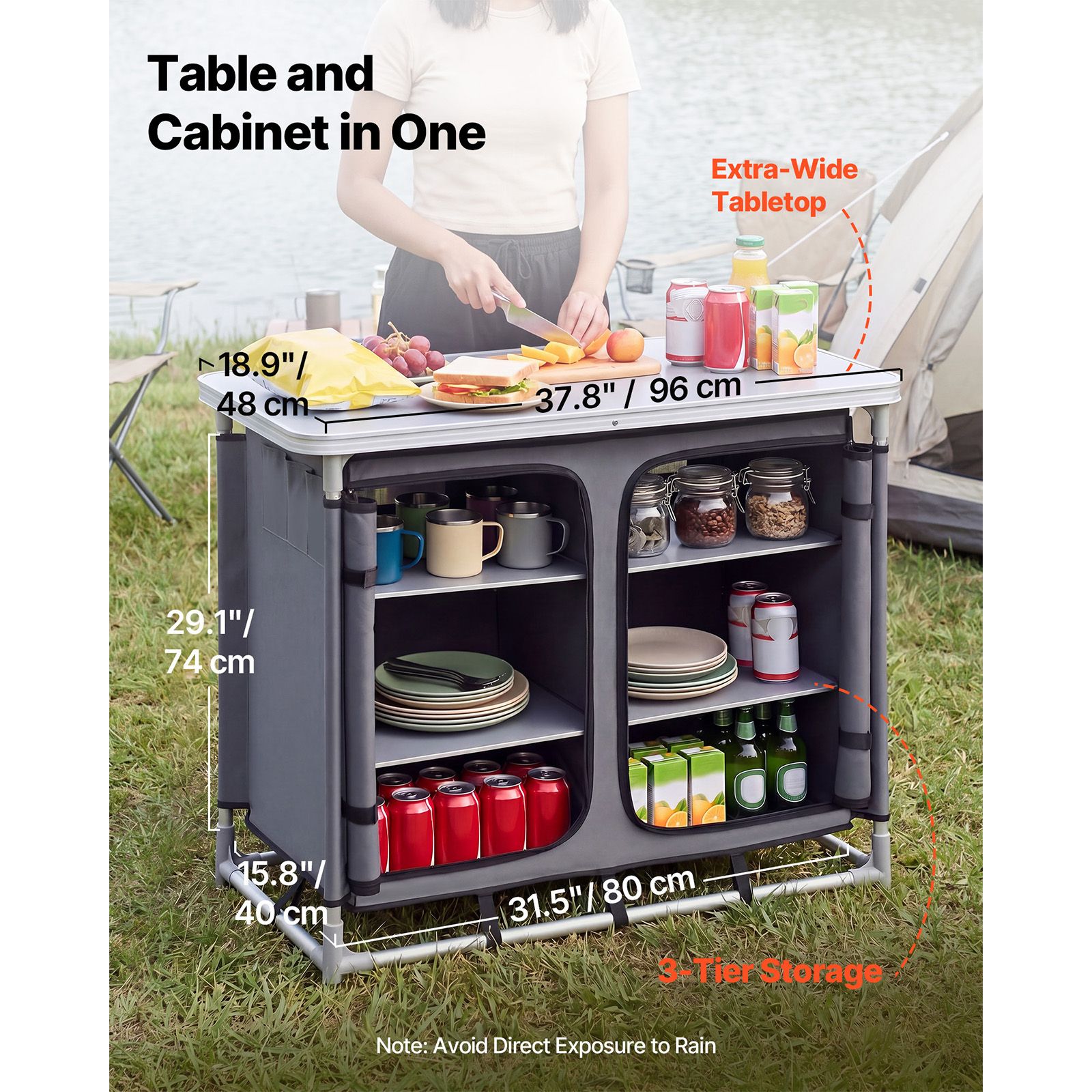 Camping Storage Cabinet, Outdo - Camping Cooking Set Compact ulasan dan harga