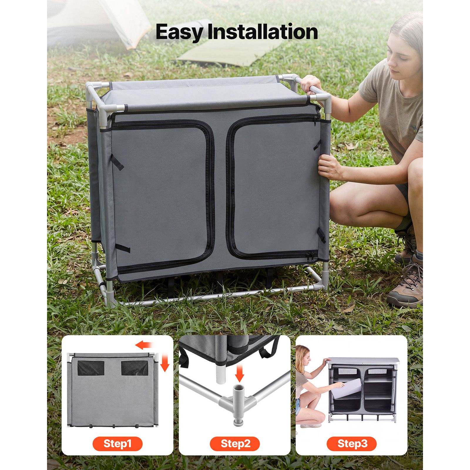 Camping Storage Cabinet, Outdo - Camping Cooking Set Compact ulasan dan harga