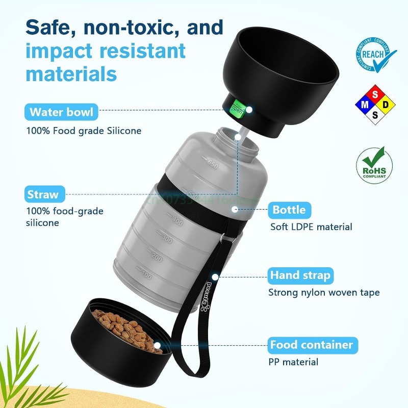 650ML Dog Water Bottle with 15 - Camping Cooking Food ulasan dan harga